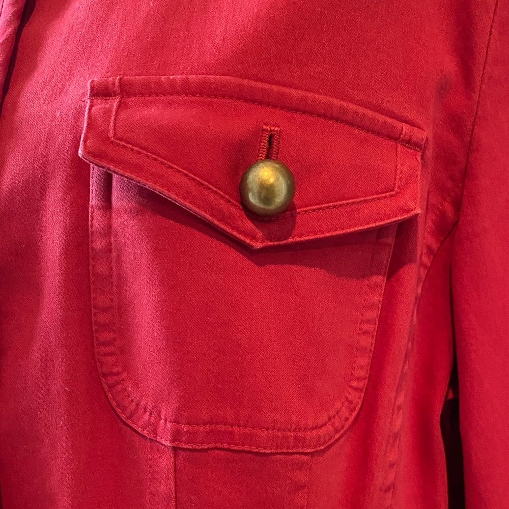 Talbots Red Utility Jacket With Button Accents - image 6